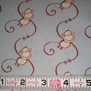 FREE SPIRIT Cotton Novelty Sewing  Fabric MONKEY STRIPE - 2 Yards